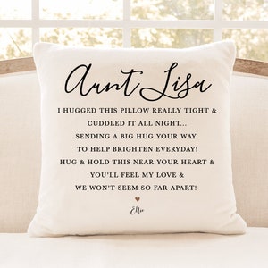 Coussin de tante, cadeaux d'anniversaire personnalisés pour tante, cadeau de fête des mères, tante, coussin de coussin poème tante, meilleure tante de tous les temps