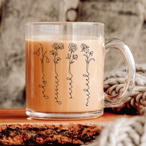 Custom Aunt Gift, Kids Birth Flower, Custom Birth Month Birth Flower mug, Plant Mom Mug, Mother&#39;s Day Gift, Custom Mom Mug, Mothers Day Mug