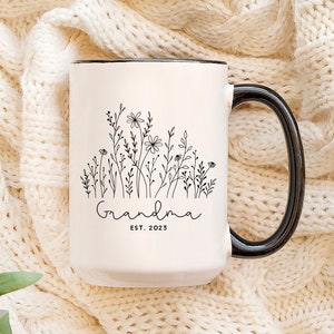 Personalized Grandma Mug, New Grandma Mug Est 2024, Soon To Be Grandparent Gift, Abuela Travel Mug, Pregnancy Announcement Gift, Camp Mug,
