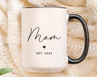 Customized Mom Mug, Mothers Day Gift, Mom Birthday Gift, Est 2024, Pregnancy Announcement Cup, Camp Mug Soon To Be Mom Gift, Custom Name