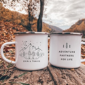 Personalized Couple Mug, Wedding Shower Gift Idea, Mountain Mug, Custom Couple Camping Mug, Engagement Wedding Anniversary Gift, image 3