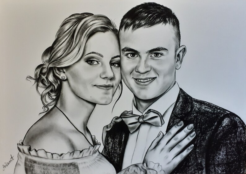 Pencil painting Personalized gift Comission art Gift Custom painting Custom portrait from photo Custom portrait Personalized portrait