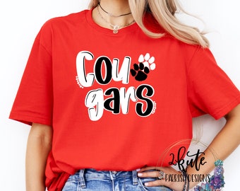 Cougars shirts, Cougars spirit shirt, sports shirt, game day shirt, cute team shirt, Cougars football, Cougars cheer, school spirit shirts