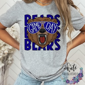 Bears sports shirts, school spirit shirt, team spirit shirts, Bears mascot, Bears spirit, Bears shirt, Game day shirt, Bears football
