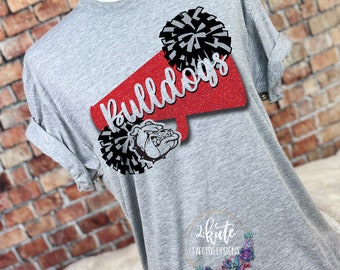 Bulldogs shirt, cheer mom shirt, school spirit shirts, team sports shirts, mom school spirit shirt, bulldogs shirt, bulldogs cheer shirt