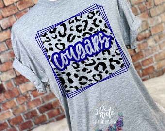 Cougars shirts, Cougars spirit shirt, sports shirt, leopard shirt, cute team shirt, Cougars football, Cougars cheer, school spirit shirts
