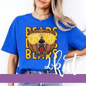 Bears sports shirts, school spirit shirt, team spirit shirts, Bears mascot, Bears spirit, Bears shirt, Game day shirt, Bears football