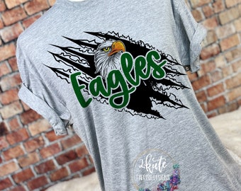 Eagles sports shirts, sports T-shirt, high school sports shirt, school spirit shirts, Eagle spirit, eagle pride shirt, Eagles football, claw