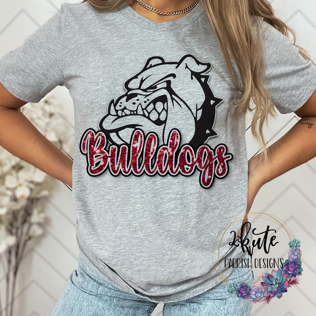 Bulldogs Shirts, Glitter Spirit Shirt, Sports Shirt, Leopard Shirt