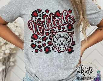 Wildcats shirts, Wildcats spirit shirt, leopard shirt, faux glitter, wildcats football, team sports shirts, school spirit shirts, cheetah