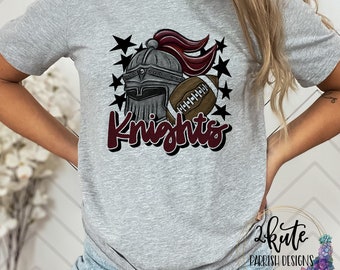 Knights shirts, sports T-shirt, high school sports tee, Knights mascot shirt, Knights spirit wear, school spirit shirt, Knights football