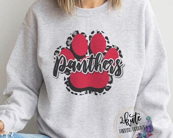 Panthers sweatshirt, school spirit sweatshirt, team mascot sweatshirt, panthers spirit wear, team sports crewneck, football sweatshirt,