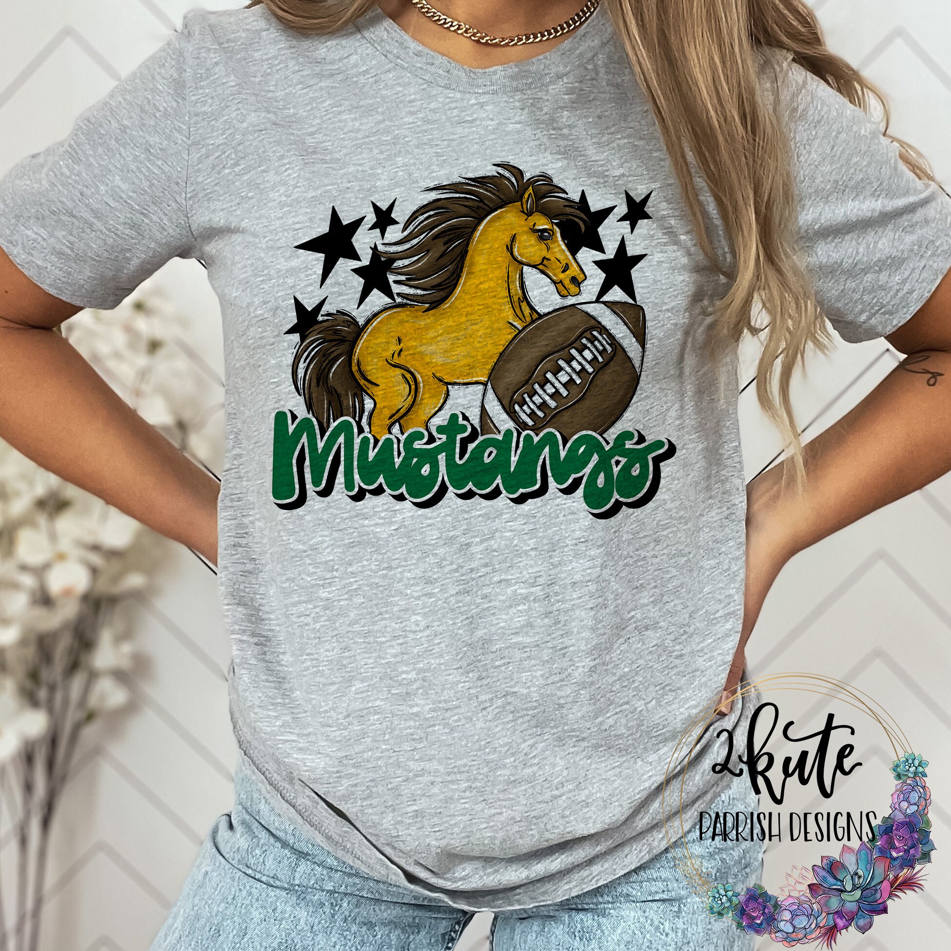 Mustang Game Day Bleached Tee Mustang Game Day Bleached Tee