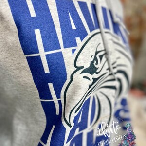 Hawks hoodie spirit wear, school pride hoodies, school spirit sweatshirt, high school sweatshirt customized, personalized spirit wear, image 3