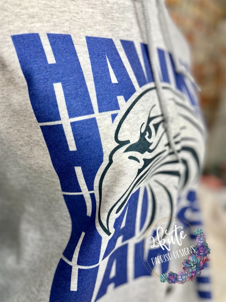 Hawks hoodie spirit wear, school pride hoodies, school spirit sweatshirt, high school sweatshirt customized, personalized spirit wear, image 3