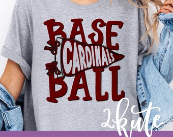 Cardinals game day baseball, school spirit shirt, Cardinals mascot, Cardinals shirt, game day shirt, cardinal football, team sports shirt