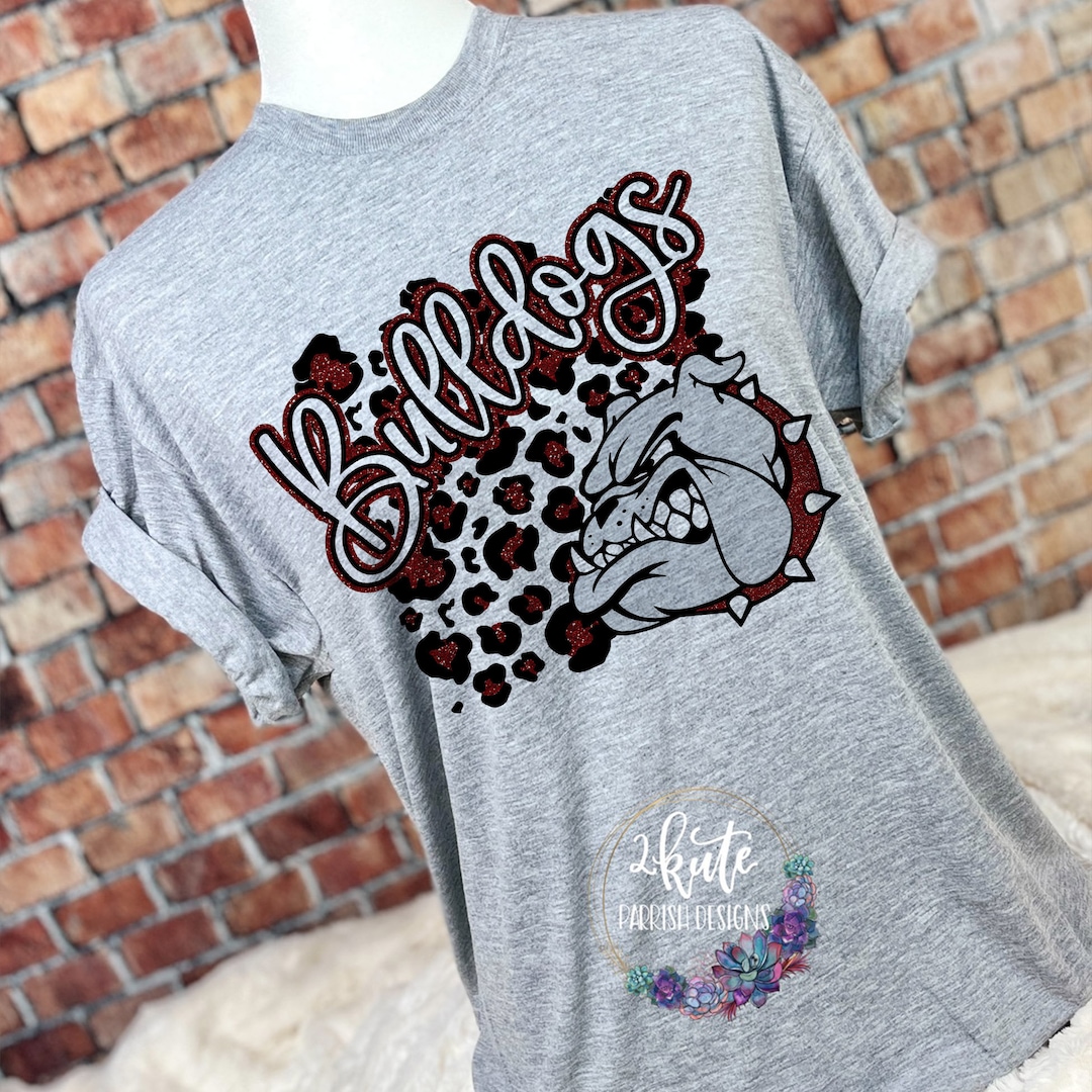 Bulldogs Shirts, Bulldogs Spirit Shirt, Sports Shirt, Leopard Shirt