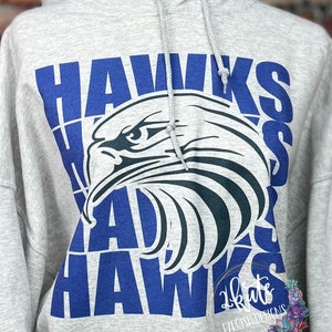 Hawks hoodie spirit wear, school pride hoodies, school spirit sweatshirt, high school sweatshirt customized, personalized spirit wear, image 9