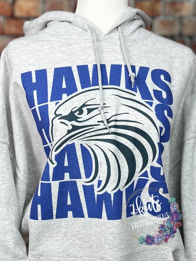 Hawks hoodie spirit wear, school pride hoodies, school spirit sweatshirt, high school sweatshirt customized, personalized spirit wear, image 9