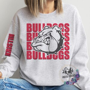 Bulldogs spirit wear, school spirit crewneck, school spirit sweatshirt, high school sweatshirt marquee, Game day bulldogs, personalized