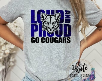 Cougars shirts, Cougars spirit shirt, sports shirt, game day shirt, cute team shirt, Cougars football, Cougars cheer, school spirit shirts