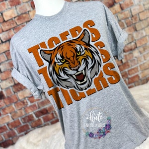 Tigers spirit shirt, tigers spirit wear, go tigers shirt,sports T-shirt, high school sports tee, tigers football shirt, school spirit shirt