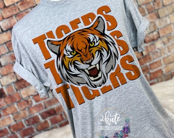 Tigers spirit shirt, tigers spirit wear, go tigers shirt,sports T-shirt, high school sports tee, tigers football shirt, school spirit shirt