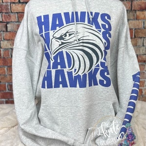 Hawks hoodie spirit wear, school pride hoodies, school spirit sweatshirt, high school sweatshirt customized, personalized spirit wear, image 5