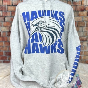 Hawks hoodie spirit wear, school pride hoodies, school spirit sweatshirt, high school sweatshirt customized, personalized spirit wear, image 8