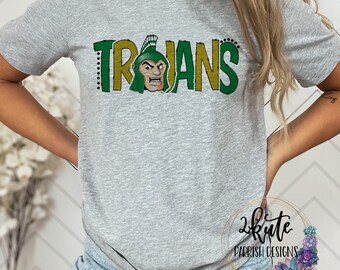 Trojans shirts, sports T-shirt, high school sports tee, Trojans tshirts, Trojans spirit wear, school spirit shirt, Trojans football