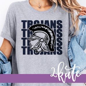 Trojans shirts, sports T-shirt, high school sports tee, Trojans tshirts, Trojans spirit wear, school spirit shirt, Trojans football Navy