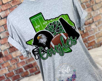 Eagles football shirt, texas football t shirt, school spirit shirts, cheer team shirts, football cheer shirt, eagles team shirt, team spirit