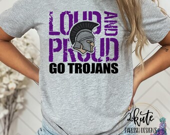Trojans shirts, team sports shirt, high school sports tee, Trojans mascot shirt, Trojans spirit wear, school spirit shirt, Trojans football