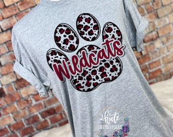Wildcats shirts, Wildcats spirit shirt, leopard shirt, shirts women, wildcats football, team sports shirts, school spirit shirts, team pride