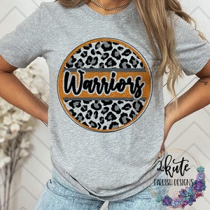 Warriors shirts, Warrior spirit shirt, sports shirt, leopard shirt, Warriors football, Warriors cheer, school spirit shirt, team sports