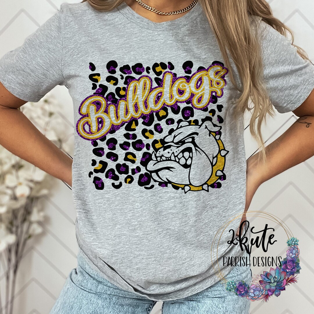 Bulldogs Shirts, Bulldogs Spirit Shirt, Sports Shirt, Leopard Shirt