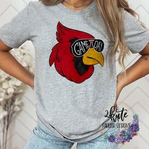 Cardinals game day glasses, school spirit shirt, Cardinals mascot, Cardinals shirt, game day shirt, cardinal football, team sports shirt