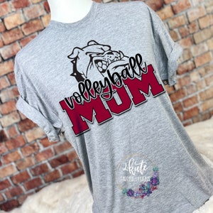 Bulldogs shirt, volleyball mom shirt, school spirit shirts, team sports shirts, mom school spirit shirt, bulldogs mascot tshirt