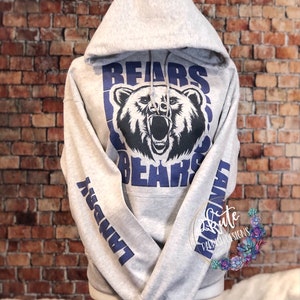 Bears spirit wear, school spirit hoodies, school spirit sweatshirt, high school sweatshirt customized, personalized spirit wear, football