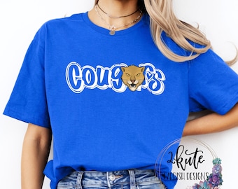 Cougars shirts, Cougars spirit shirt, sports shirt, game day shirt, cute team shirt, Cougars football, Cougars cheer, school spirit shirts