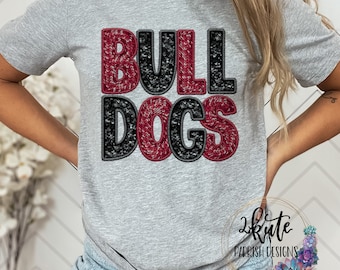 Bulldogs shirts, faux glitter shirt, sports shirt, leopard shirt, paw print shirt, Bulldogs football, Bulldogs cheer, school spirit shirt