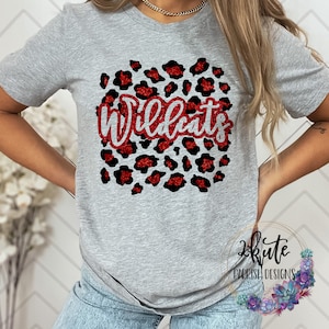 Wildcats shirts, Wildcats spirit shirt, leopard shirt, faux glitter, wildcats football, team sports shirts, school spirit shirts, cheetah