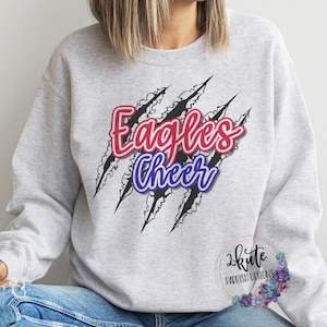 Eagles cheer sweatshirt, team sports, eagles sweatshirt, Eagles spirit wear, school spirit sweatshirt, school crewneck, eagles claw