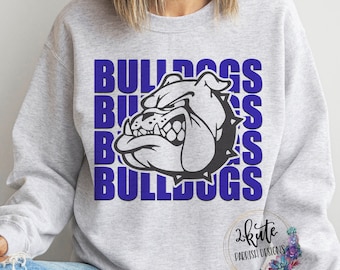 Bulldogs spirit wear, school spirit crewneck, school spirit sweatshirt, high school sweatshirt, Game day bulldogs, school mascot sweatshirt