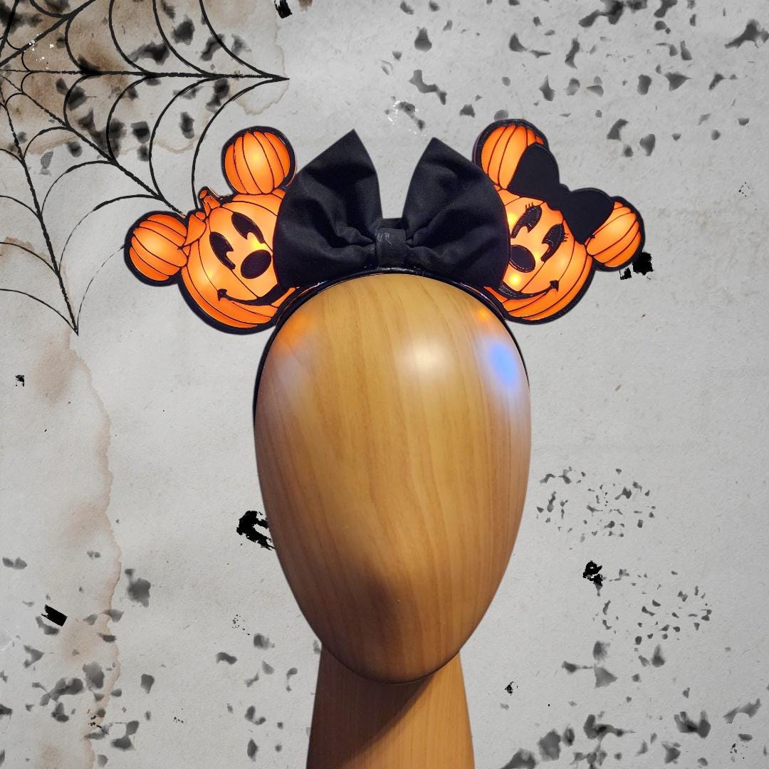 Authentic Disney’s glow n dark Anniversary Orange mickey pumpkin Minnie EarswTAG Mickey & Minnie Mouse Glow Pumpkins Collection on Disney  main image 2