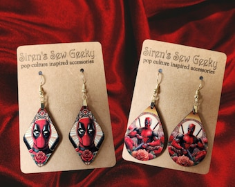 Deadpool Florale Fan Art Ohrringe