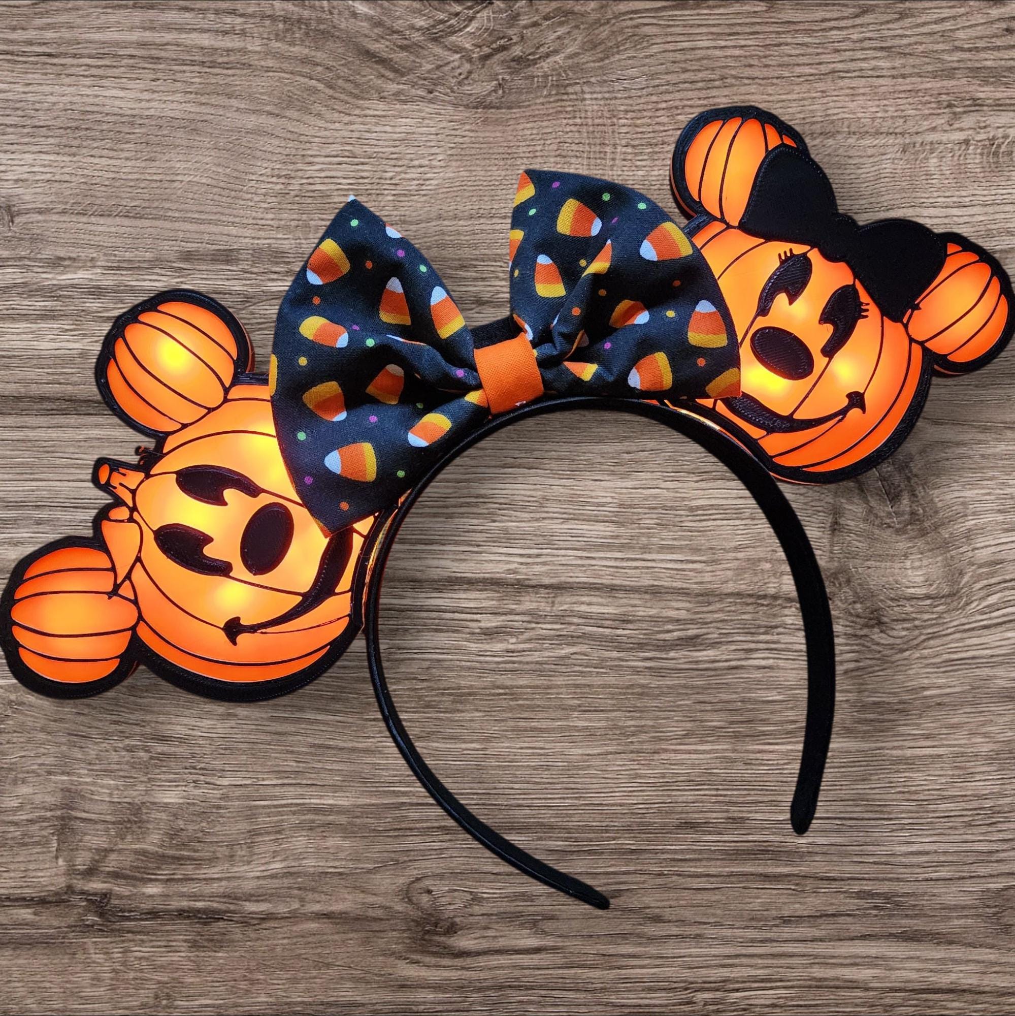 【点灯確認済】90sヴィンテージ ミッキーマウス ハロウィン パンプキンライト Light up Pumpkin Mouse Ears Illuminated Halloween Headband - Etsy