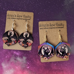 How to Train Your Dragon Toothless Floral Earrings