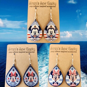 Mouse Cruise Vacation Earrings Nautical