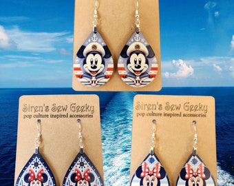 Mouse Cruise Vacation Earrings Nautical